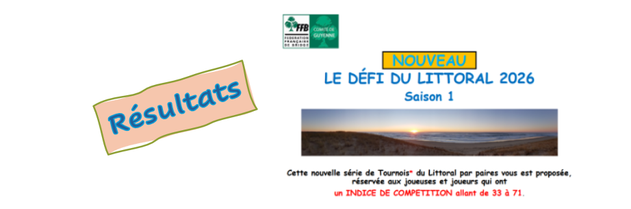 Résultats du 1er DEFI du LITTORAL 2025/2026