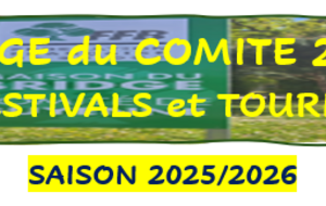 Dates des festivals et tournois inscrits au Challenge du COMITE restant pour la saison 2025/2026