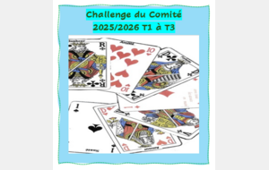 Challenge du COMITE saison 2025:2026. Classement T1 à T3