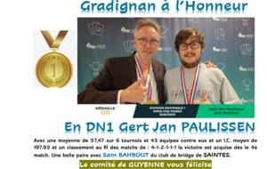 Médaille d'OR en DN1 pour Gert Jan PAULISSEN et Sam BAHBOUT
