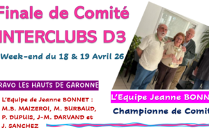 Finale d'INTERCLUBS D3 (18 &amp; 19 /04/2026)