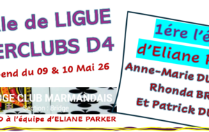 Finale de ligue d'interclubs D4 le w-e du 9 &amp; 10 mai 2026