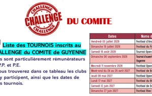 LE CHALLENGE DU COMITE (dates et compétitions)