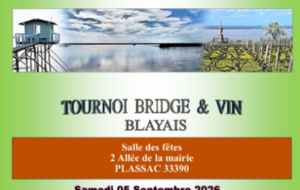 Festival du Blayais " Bridge &amp; Vin" le 5 Septembre 2026