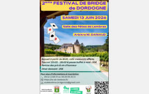 2é Festival de bridge de Dordogne le samedi 13/06/26