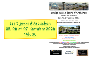 Les 3 jours d'ARCACHON les 05, 06 et 07 Octobre 2026 à 14h30