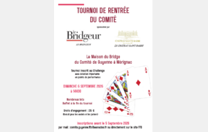 TOURNOI de la RENTREE du comité le dimanche 06/09/26