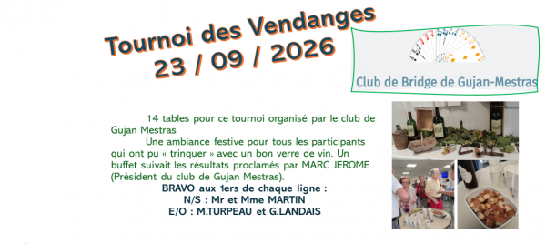 Tournoi des Vendanges du club de GUJAN MESTRAS