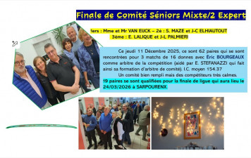 Finale de COMITE SENIOR MIXTE/2 Expert le 11/12/2025
