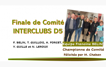 Finale de Comité "INTERCLUBS D5"