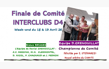 Finale de Comité INTERCLUBS D4 (18 &amp; 19 /04/2026