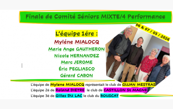 Finale de Comité du Sénior MIXTE/4 Performance les 6 &amp; 7MAI 2026