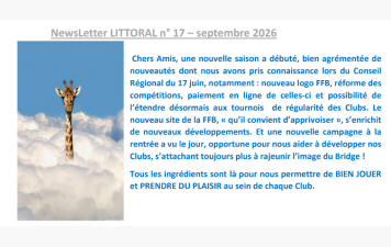 NewsLetter du Littoral sept.2026 par Loïc  VOLLET
