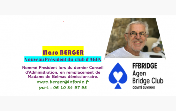 Marc BERGER nouveau Président du club d'AGEN