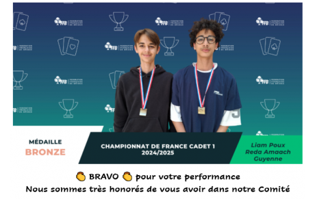 FINALE NATIONALE des SCOLAIRES 2025 MEDAILLE DE BRONZE