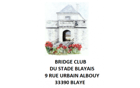 Nouvelle Adresse du Bridge club Du stade blayais