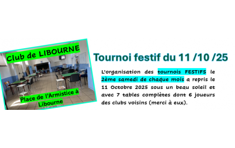 Les tournois festifs du club de LIBOURNE