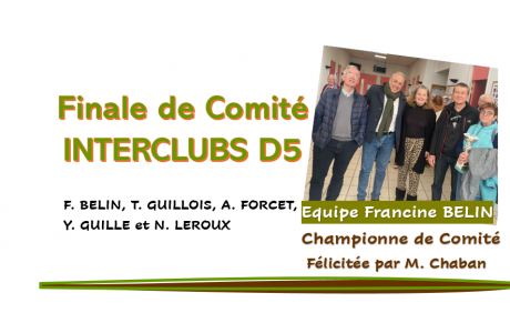 Finale de Comité "INTERCLUBS D5"