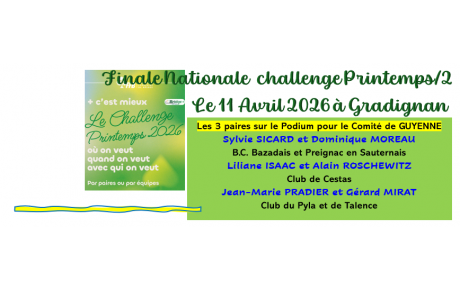 Finale Nationale CHALLENGE Printemps/2