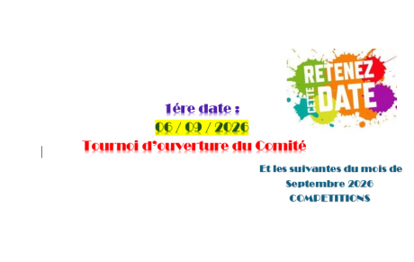 RETENEZ CES DATES (septembre 2026)