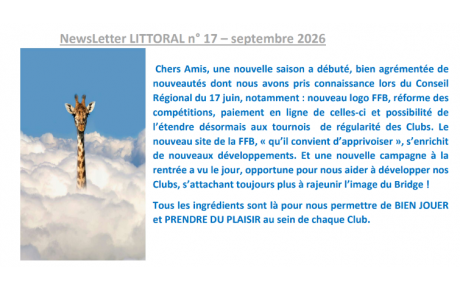 NewsLetter du Littoral sept.2026 par Loïc  VOLLET
