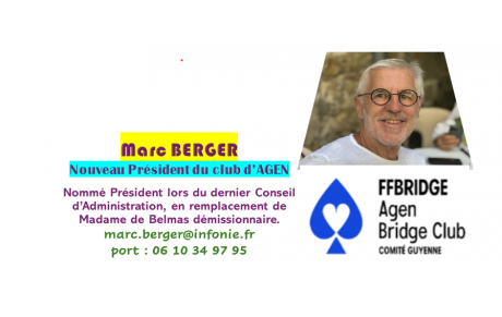 Marc BERGER nouveau Président du club d'AGEN