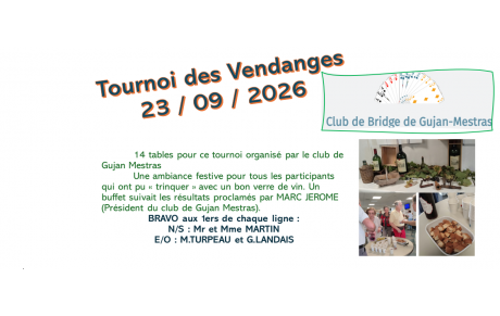 Tournoi des Vendanges du club de GUJAN MESTRAS