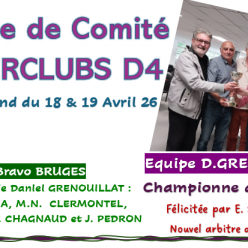 Finale de Comité INTERCLUBS D4 (18 & 19 /04/2026