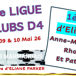 Finale de ligue d'interclubs D4 le w-e du 9 & 10 mai 2026