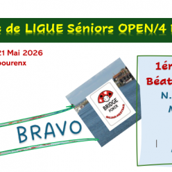 Finale de LIGUE Séniors Open /4 Performance les 20 & 21 mai 2026