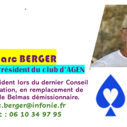 Marc BERGER nouveau Président du club d'AGEN
