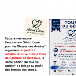 tournoi caritatif au profil des blessés des armées le Jeudi 22 OCTOBRE 2026 à 14h